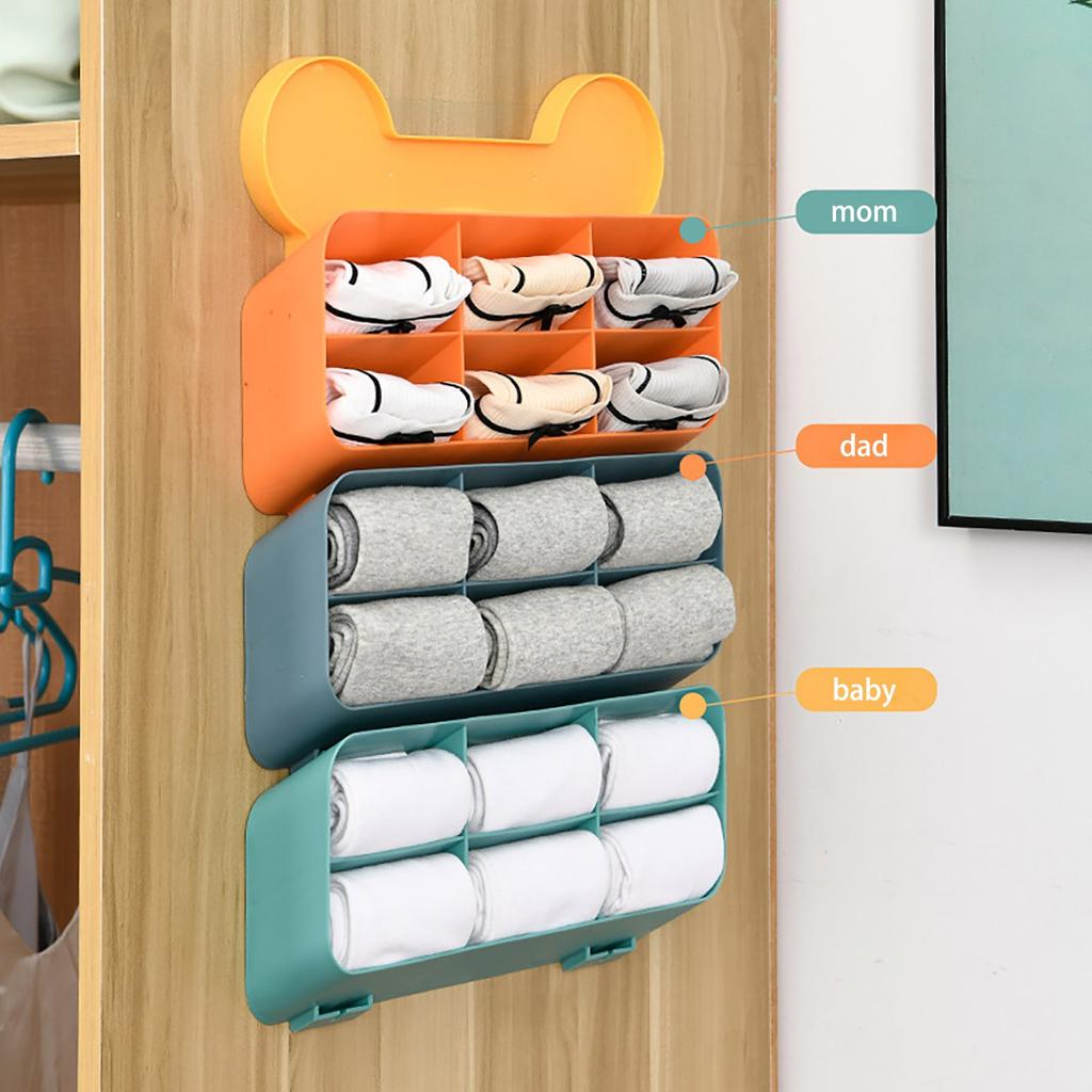 Wall-mounted Creative Underwear Organizer Wardrobe Socks Storage Box