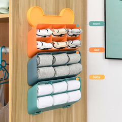 Wall-mounted Creative Underwear Organizer Wardrobe Socks Storage Box