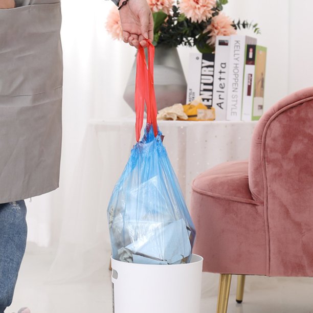 75 PCS x Drawstring Garbage Bag, Disposable Strong Thicken Trash Bag