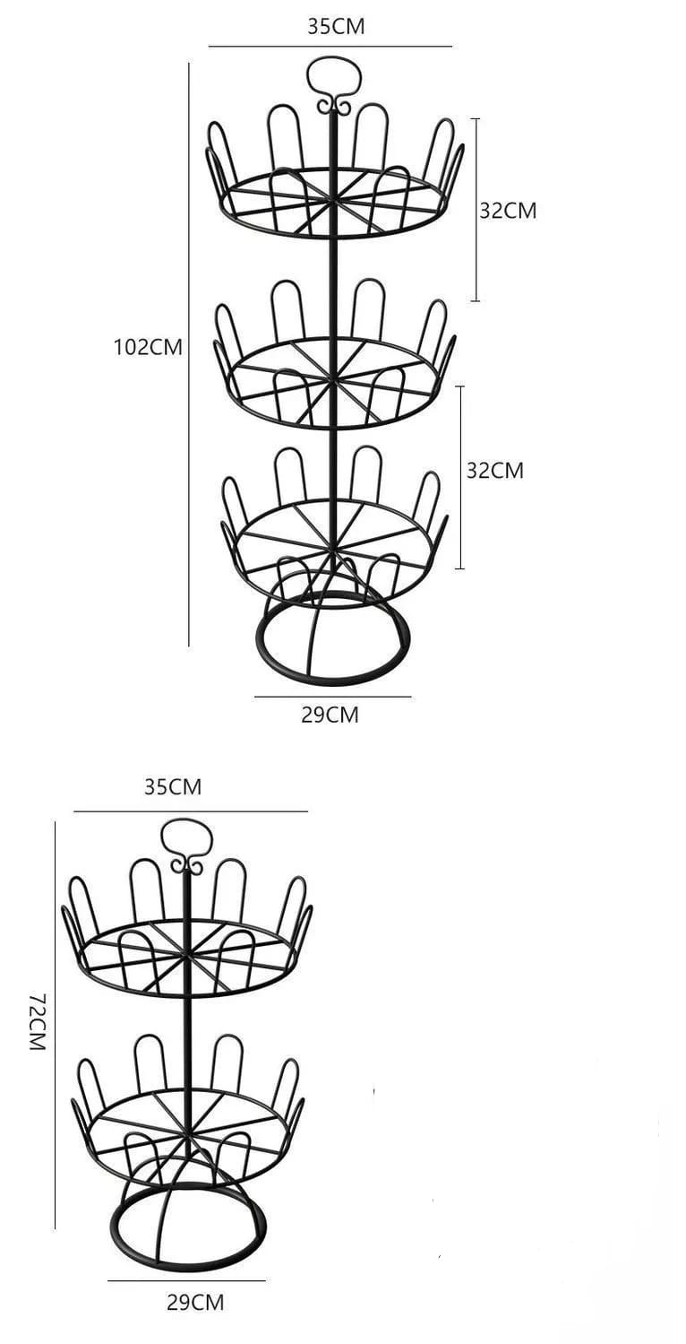 Shoe Rack Outdoor Balcony Iron Metal Rotary Slipper Rack Floor Type Multifunctional Shoe Rack
