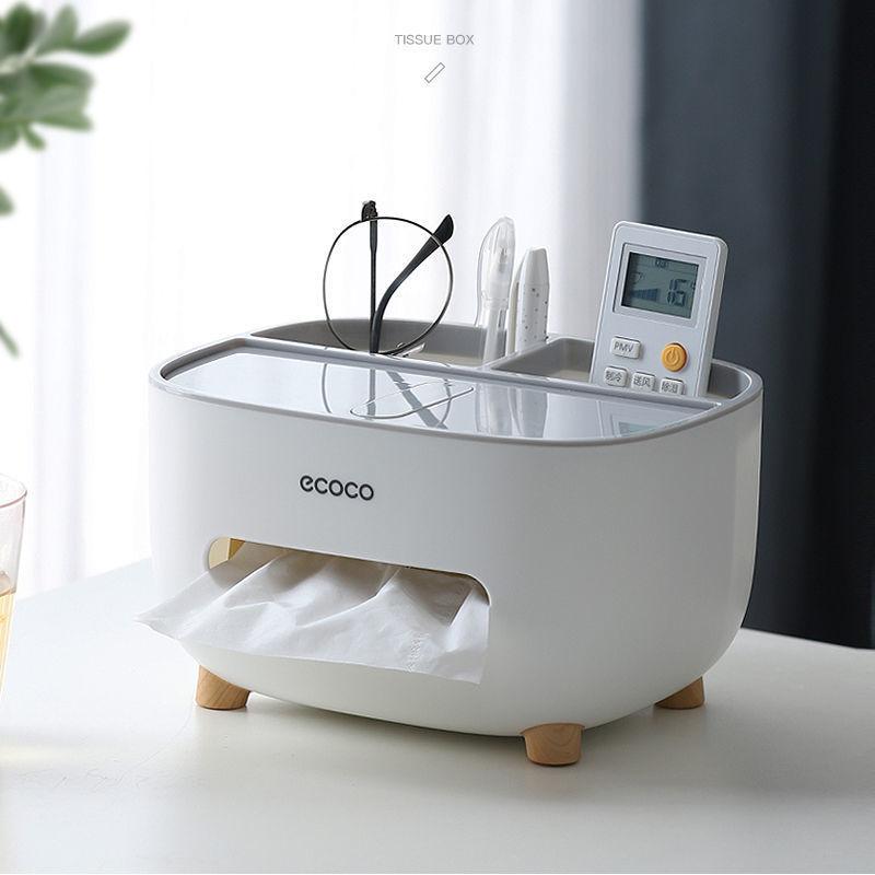 ECOCO Multifunctional Tissue Organizer Box with Remote Control Storage