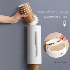 Automatic Cup Dispenser Holder Wall Mounted Disposable Cup Storage