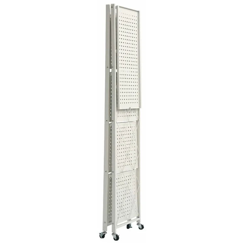 Multi Tier Foldable Storage Rack with Movable Wheel