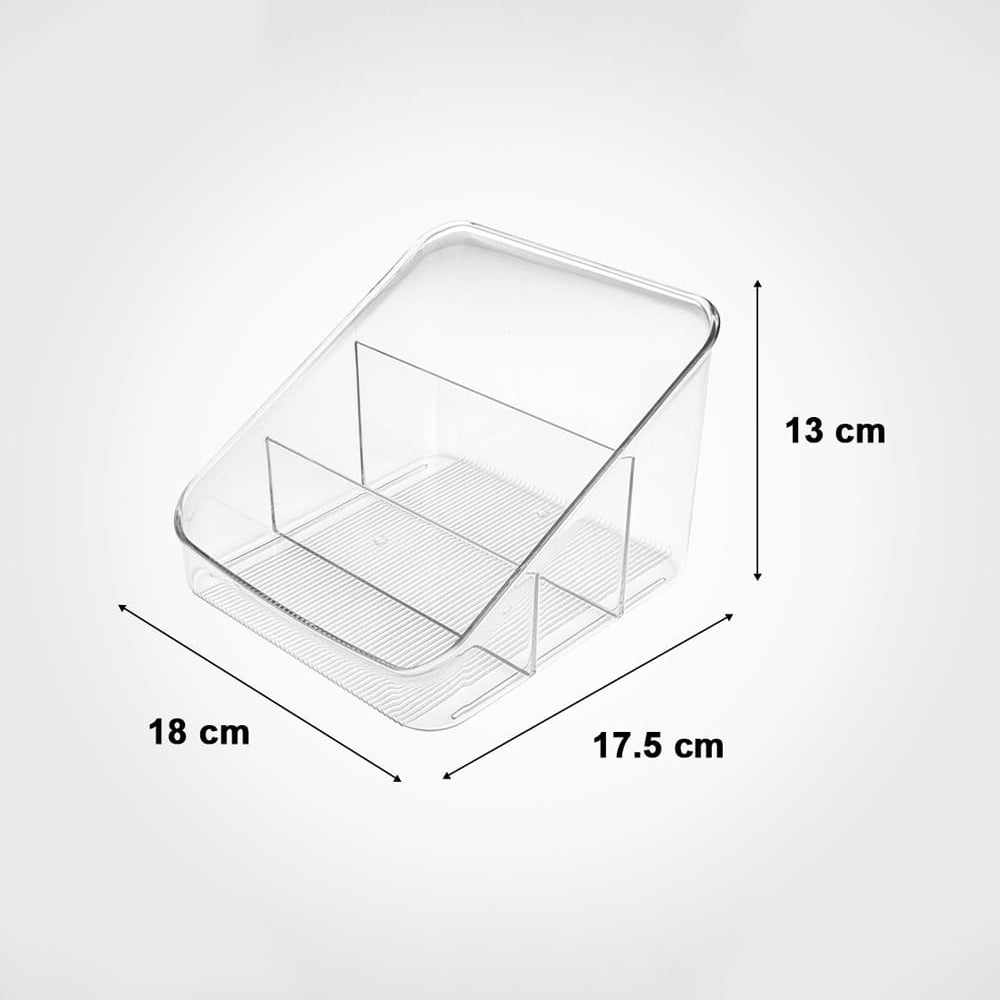 3-Section Clear Drawer Organizer, Storage Rack for Makeup & Office Supplies