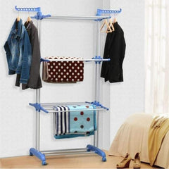 Folding 3 Layer Cloth Drying Rack Stand, Laundry Hanger Stand Indoor, Outdoor
