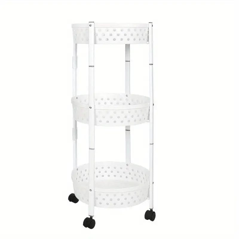 3 Layer Kitchen Trolley, Rolling Utility Cart, Foldable Kitchen Storage Rack