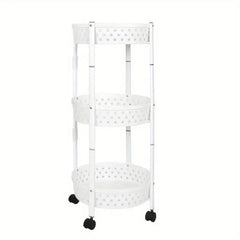 3 Layer Kitchen Trolley, Rolling Utility Cart, Foldable Kitchen Storage Rack