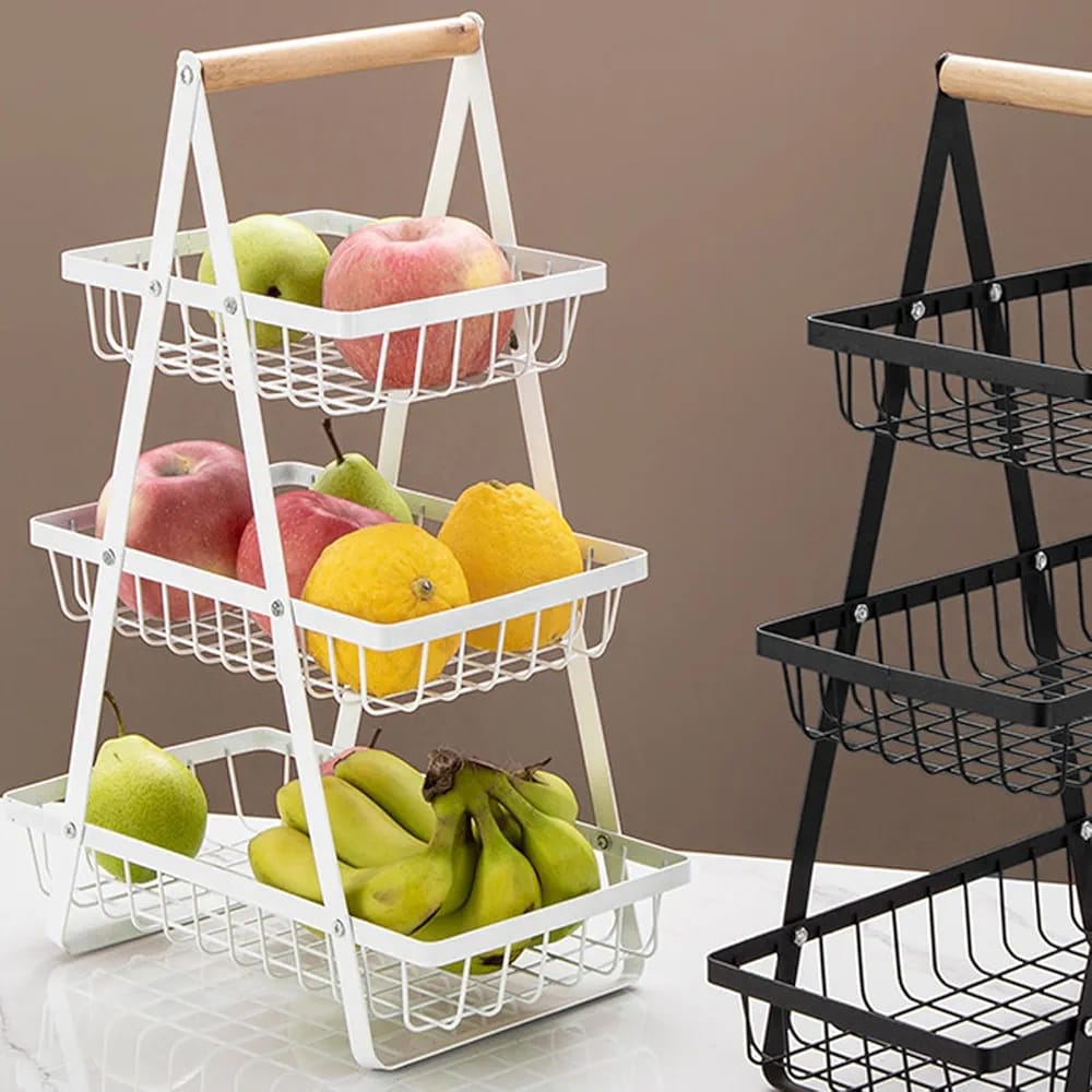 Multi-tier Countertop Fruit Vegetable Storage Basket Rack Shelf, Fruit Display Stand