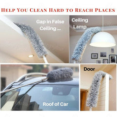 Extendable Duster for High Ceilings, Microfiber Cleaning Long Extension Pole Duster