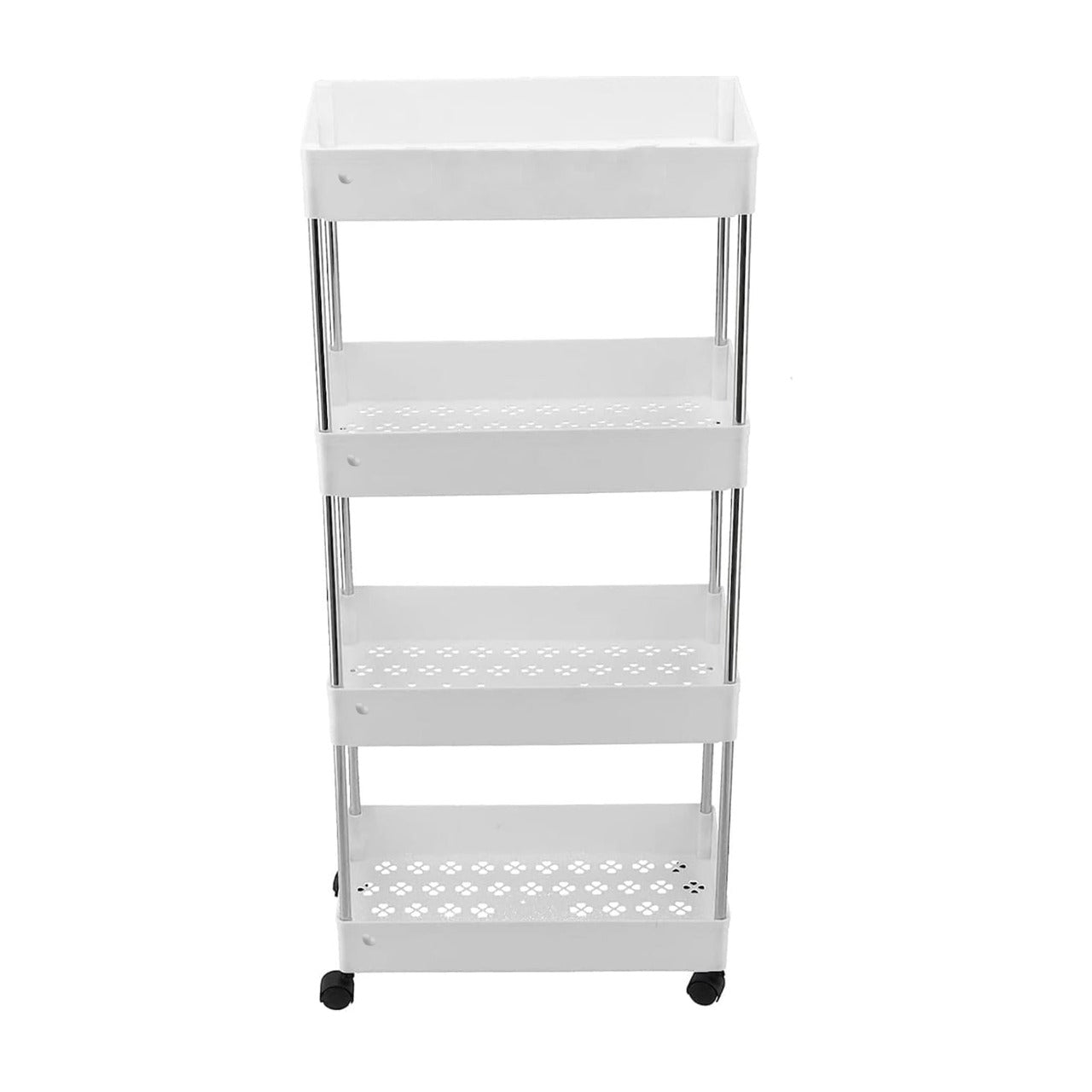 4-Tier Kitchen Shelf Trolley Rack, Multi-functional Storage Organizer Cart