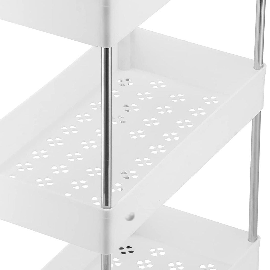 4-Tier Kitchen Shelf Trolley Rack, Multi-functional Storage Organizer Cart