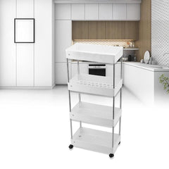 4-Tier Kitchen Shelf Trolley Rack, Multi-functional Storage Organizer Cart