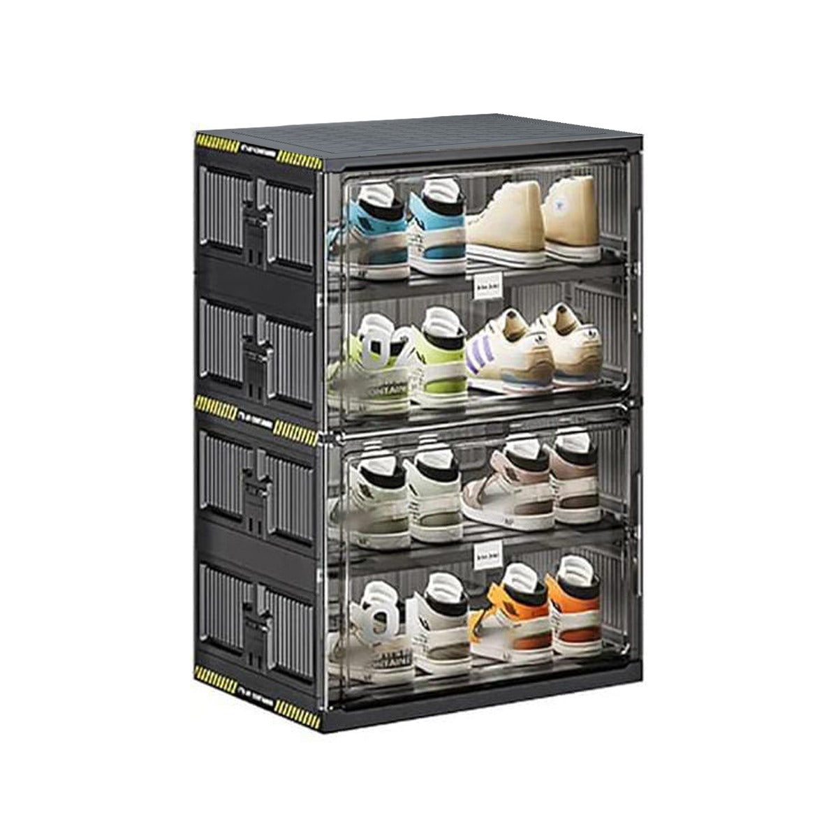 Foldable Shoe Storage Cabinet Rack, Multi-Layer Shoe Organizer Shelf With Doors