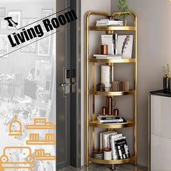 5-Tier Corner Storage Rack, Folding Shelf Stand For Bathroom, Kitchen, Living Room