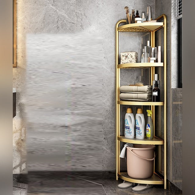 5-Tier Corner Storage Rack, Folding Shelf Stand For Bathroom, Kitchen, Living Room