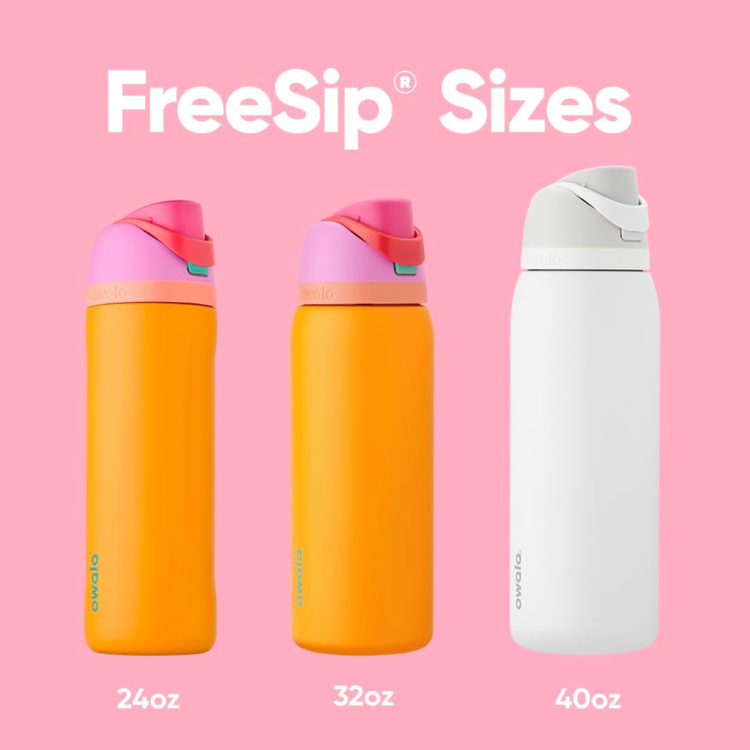 Owala FreeSip Insulated Stainless Steel Water Bottle with Straw, BPA-Free Sports Water Bottle, Great for Travel, 24 Oz, Denim