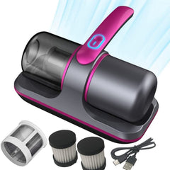 Wireless Vacuum Cleaner Dust Mite Remover, UV Mattress Bed Pet Hair Pillows Sofas Carpets Individual Filter Element