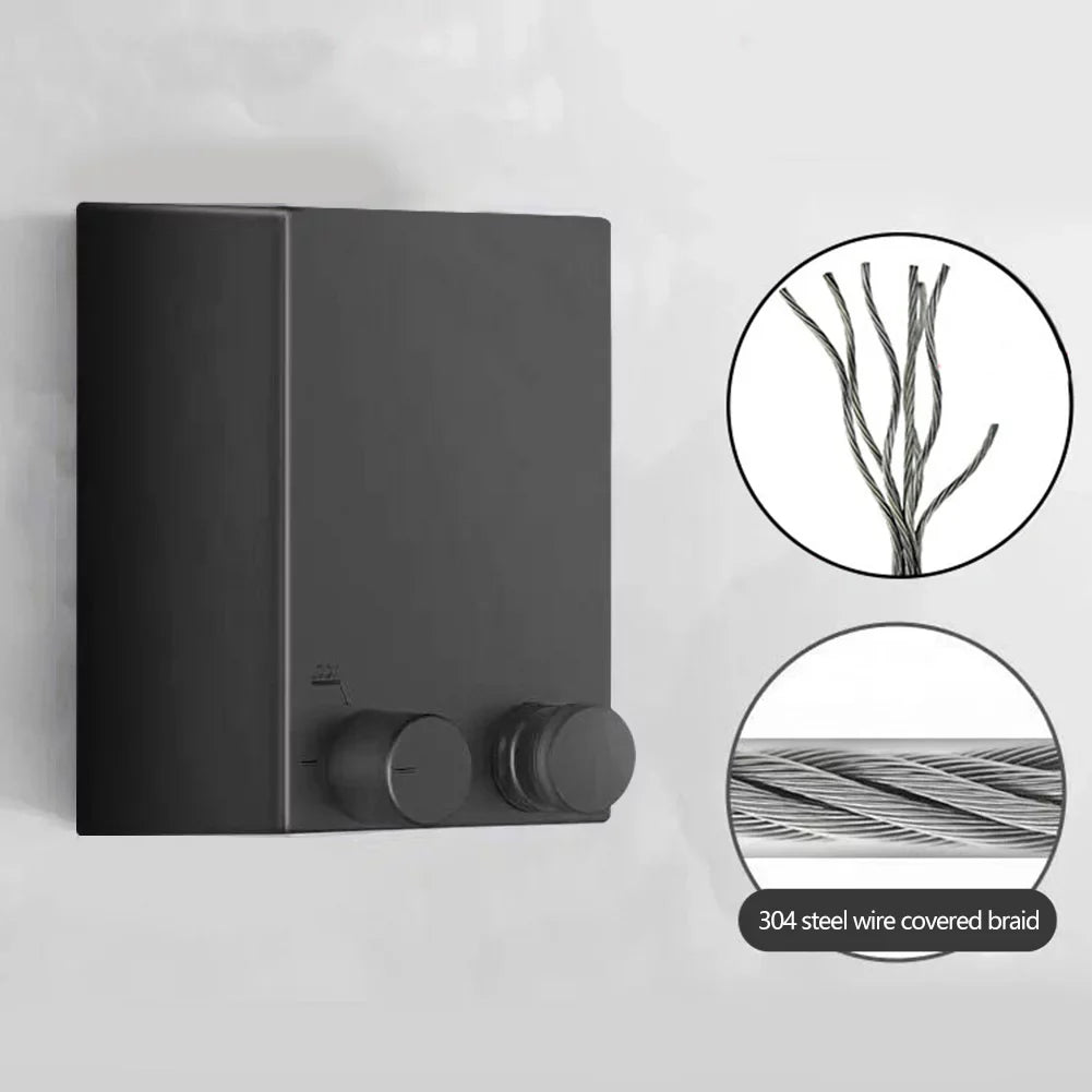 Retractable Wire Indoor and Outdoor Clothes Wall Hanger