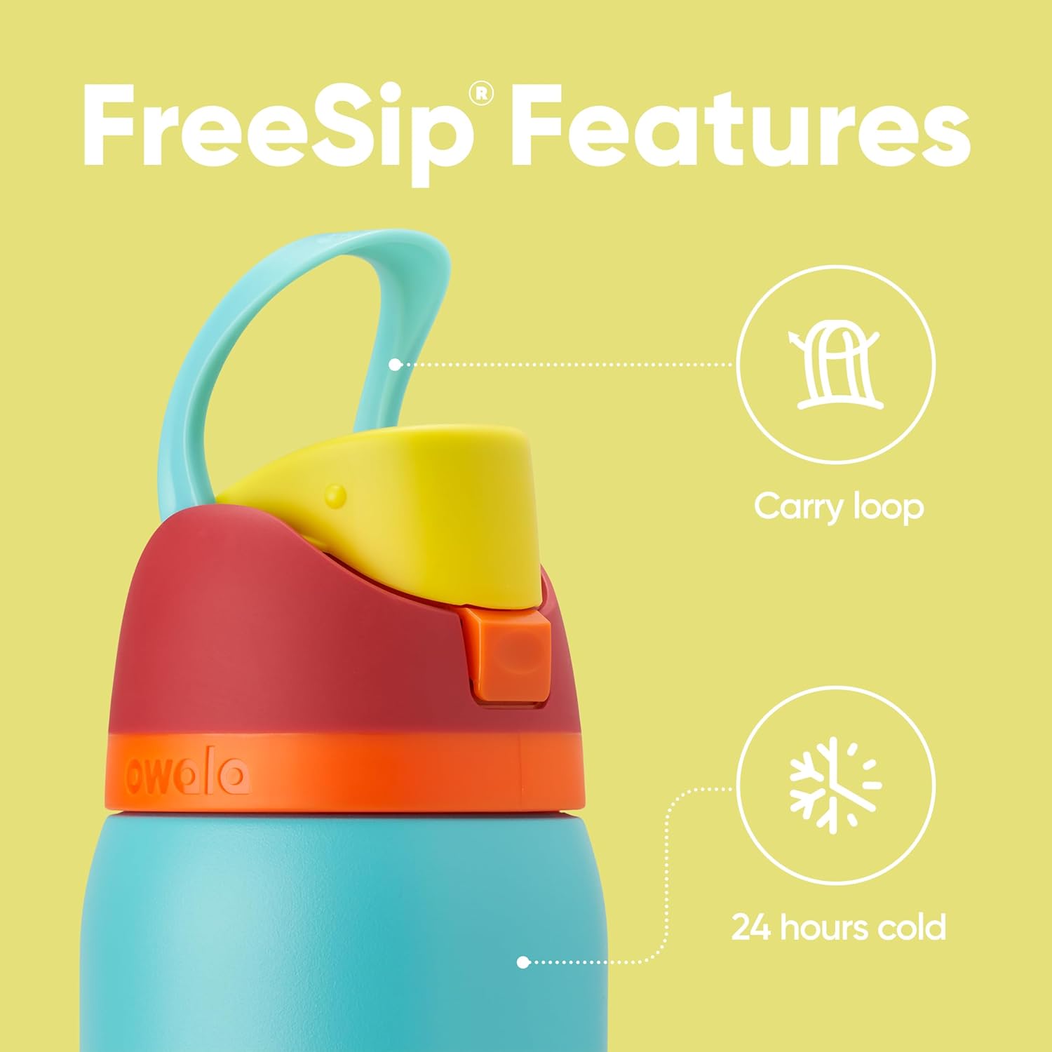 Owala FreeSip Insulated Stainless Steel Water Bottle with Straw, BPA-Free Sports Water Bottle, Great for Travel, 24 Oz, Denim