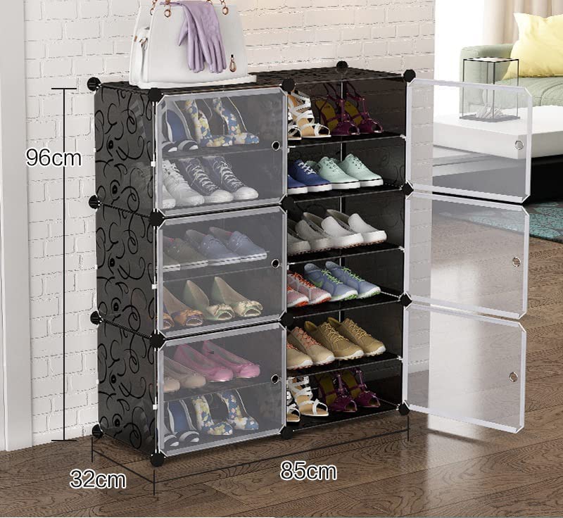 Multilayer Shoe Rack - Dustproof Shoes Cabinet with Doors