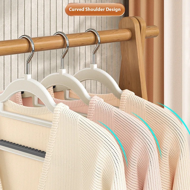 Non-Slip Clothes Hangers [10 Pcs] - Dual-Use Dry and Wet Hangers for Wardrobe