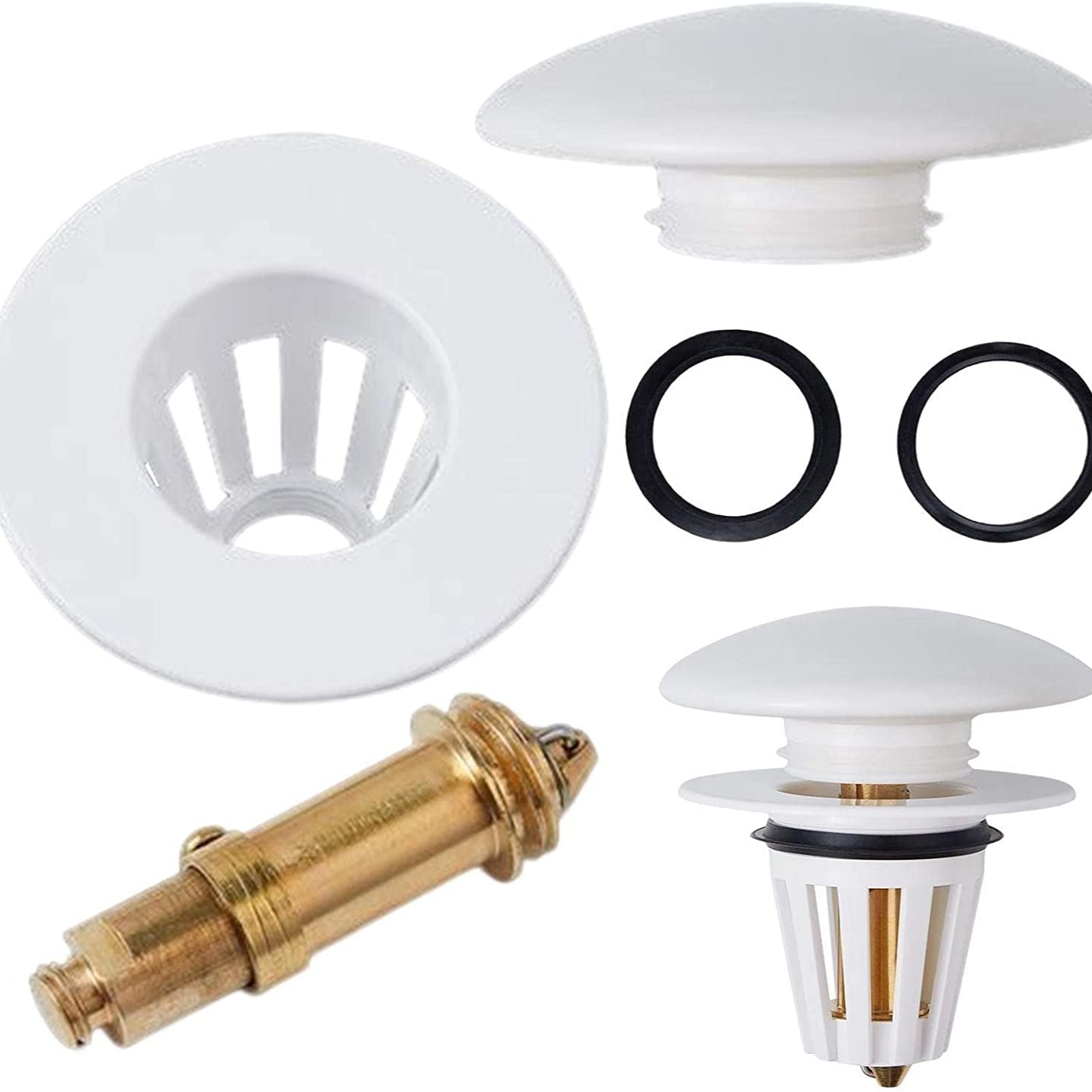 Bathroom Sink Stopper Drain Filter with Hair Catcher, Basin Ceramic Bounce Drain Push Type Sink Plug