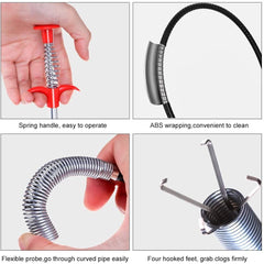 Multifunctional Cleaning Claw, 120 cm Hair Drain Clog Remover Tool for Kitchen Sink, Bathroom Tub, Toilet