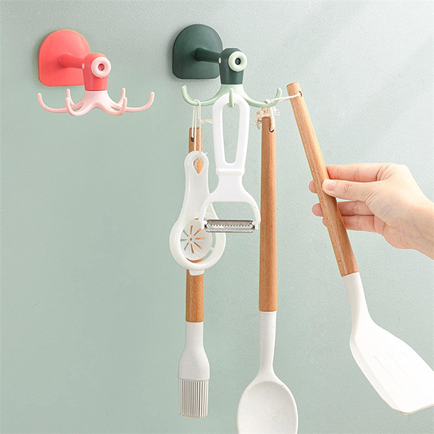 6 Claws 360° Rotatable Punch-Free Wall Mount Octopus Hook