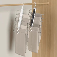 Space Saving Wardrobe Hanger, 6 Bars Multi-functional Cloth Pant Shawl Hanger