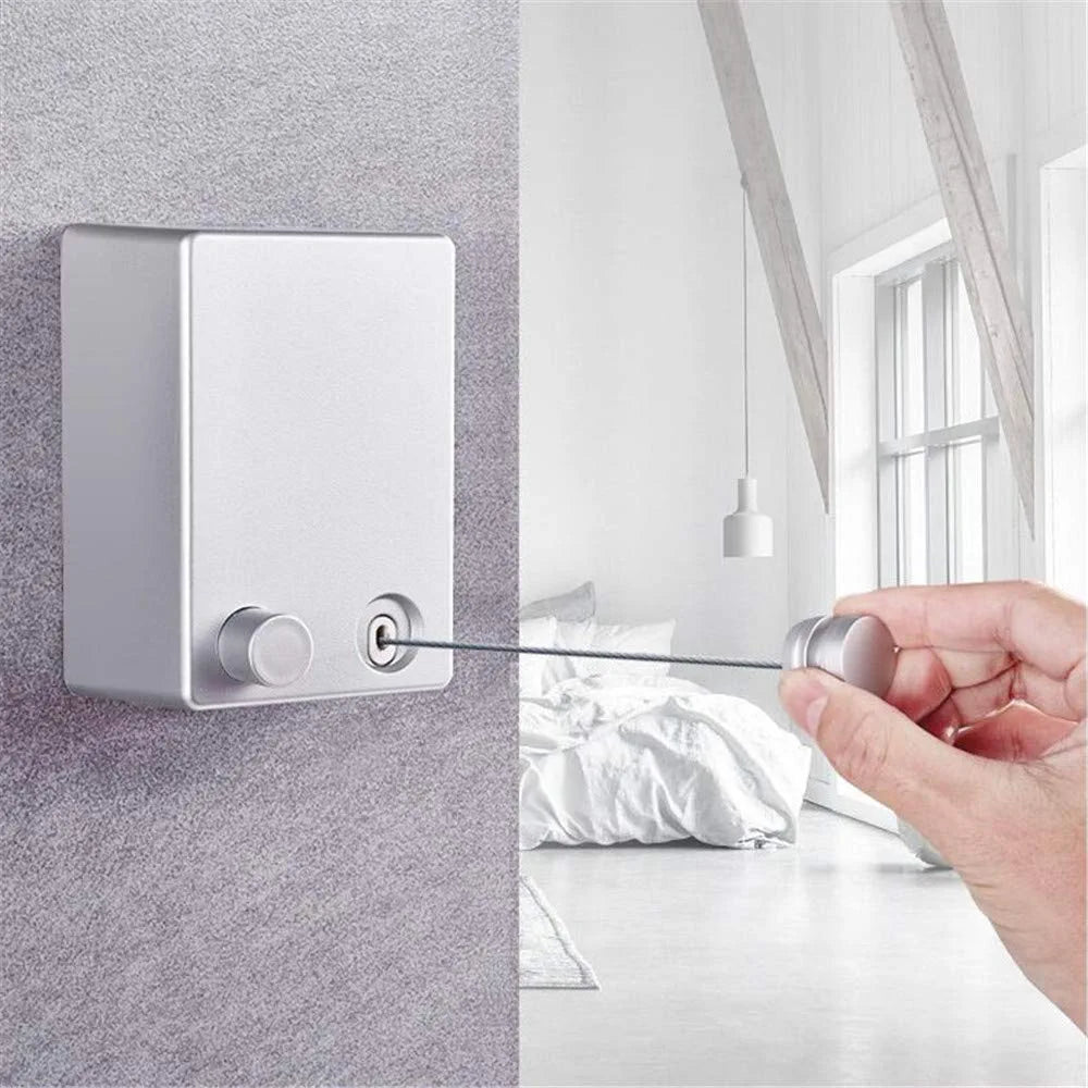 Retractable Wire Indoor and Outdoor Clothes Wall Hanger