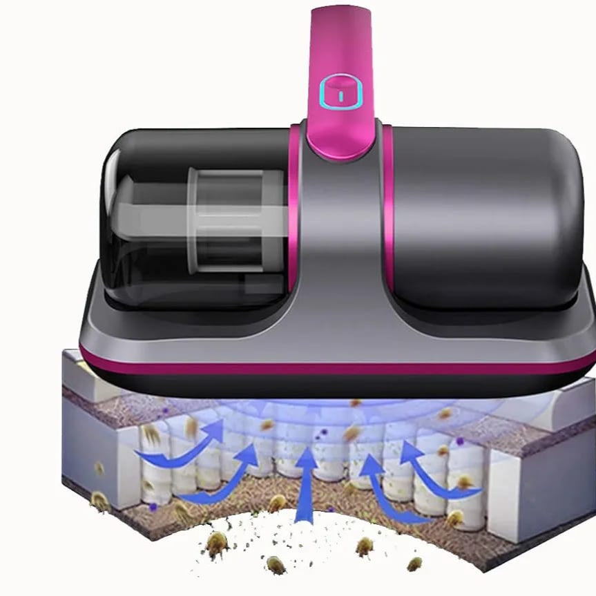 Wireless Vacuum Cleaner Dust Mite Remover, UV Mattress Bed Pet Hair Pillows Sofas Carpets Individual Filter Element