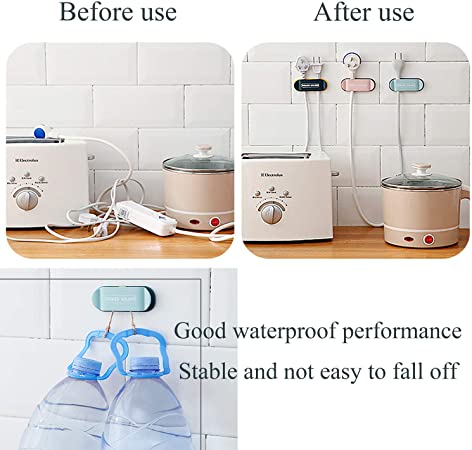 4 Pcs Sticky Hook Plug Holder and Cable Organizer Thread Holder