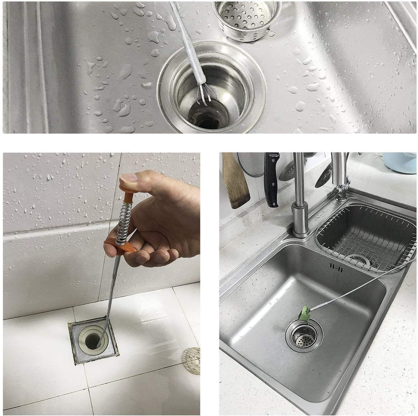 Multifunctional Cleaning Claw, 120 cm Hair Drain Clog Remover Tool for Kitchen Sink, Bathroom Tub, Toilet