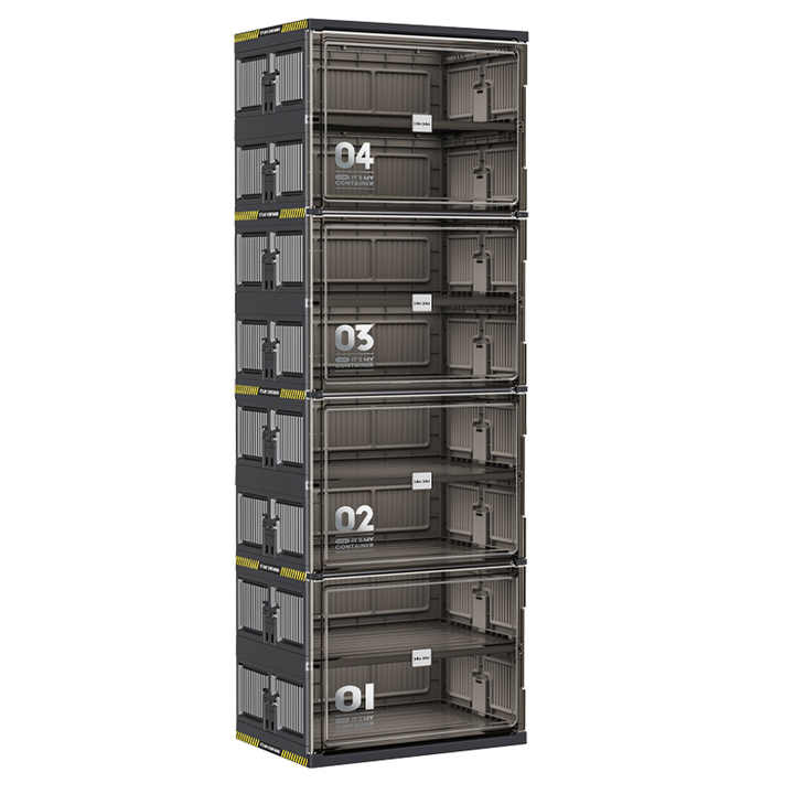 Foldable Shoe Storage Cabinet Rack, Multi-Layer Shoe Organizer Shelf With Doors