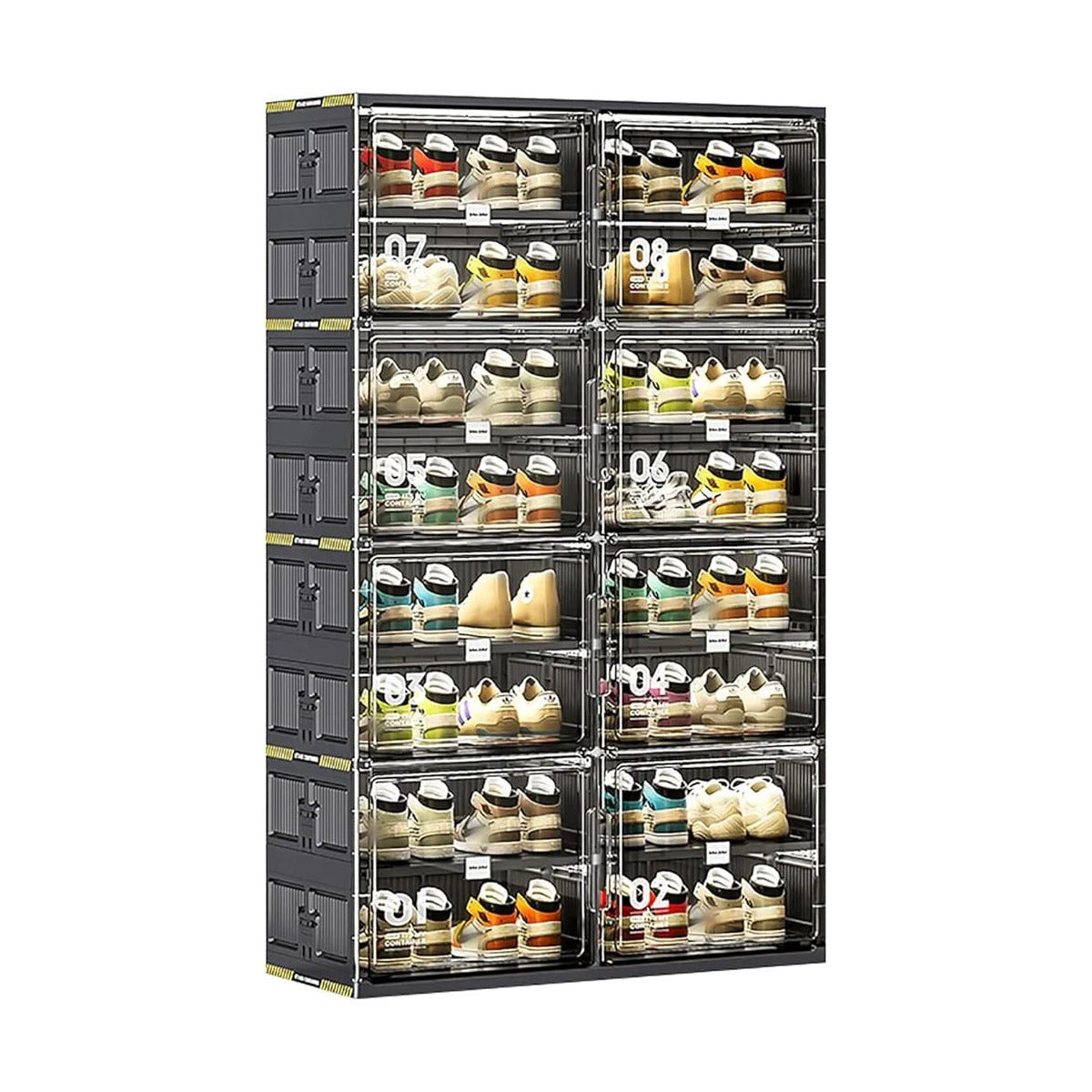 Foldable Shoe Storage Cabinet Rack, Multi-Layer Shoe Organizer Shelf With Doors