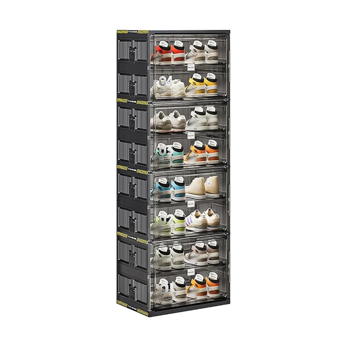 Foldable Shoe Storage Cabinet Rack, Multi-Layer Shoe Organizer Shelf With Doors