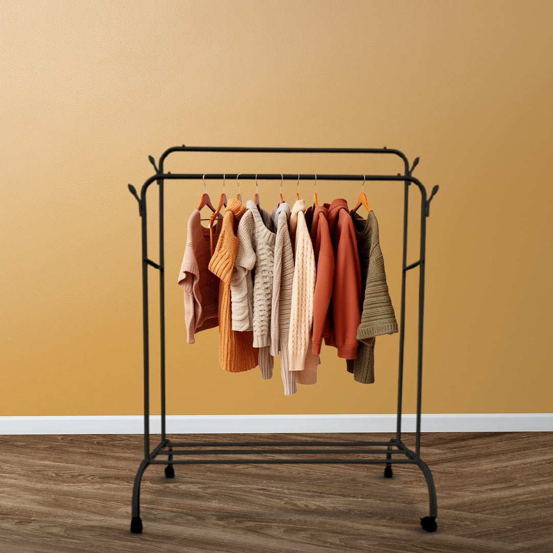 Cloth Organizer Stand, Double Rail Garment Display Rack