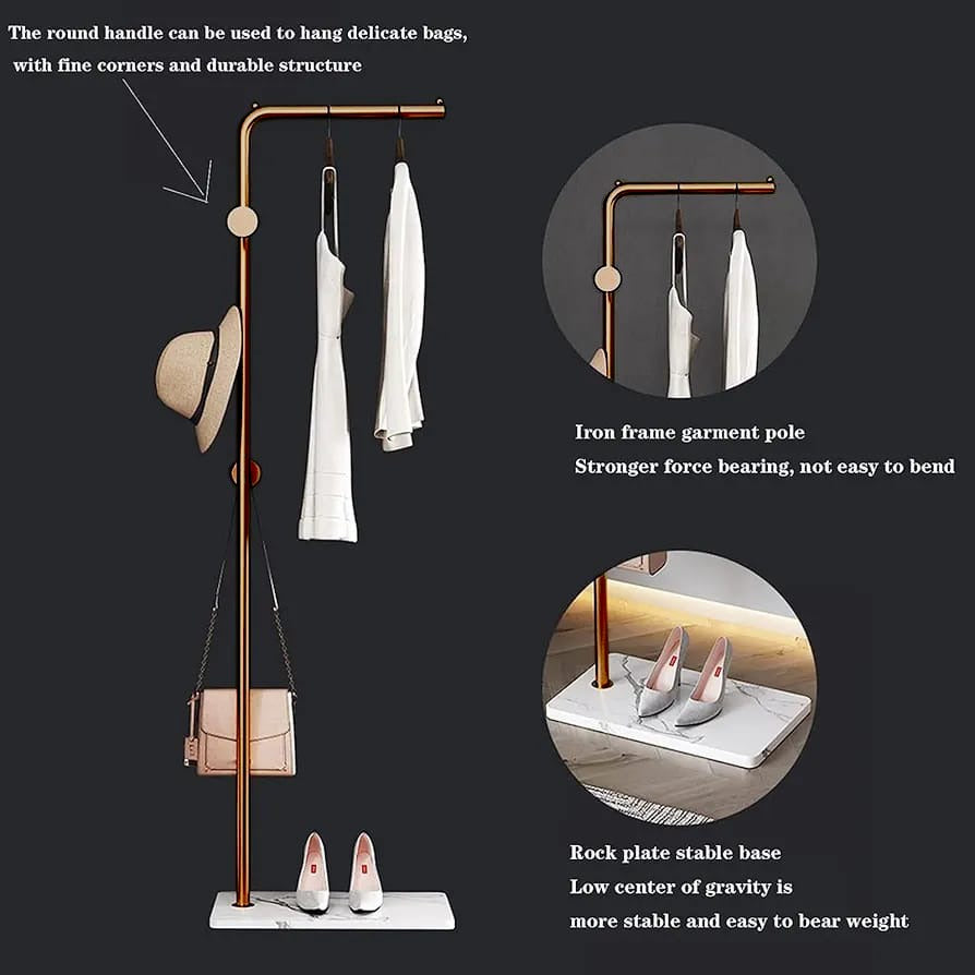 Coat Rack Stand, Multifunctional Cloth  Hanger, Hat Bag Storage Organizer