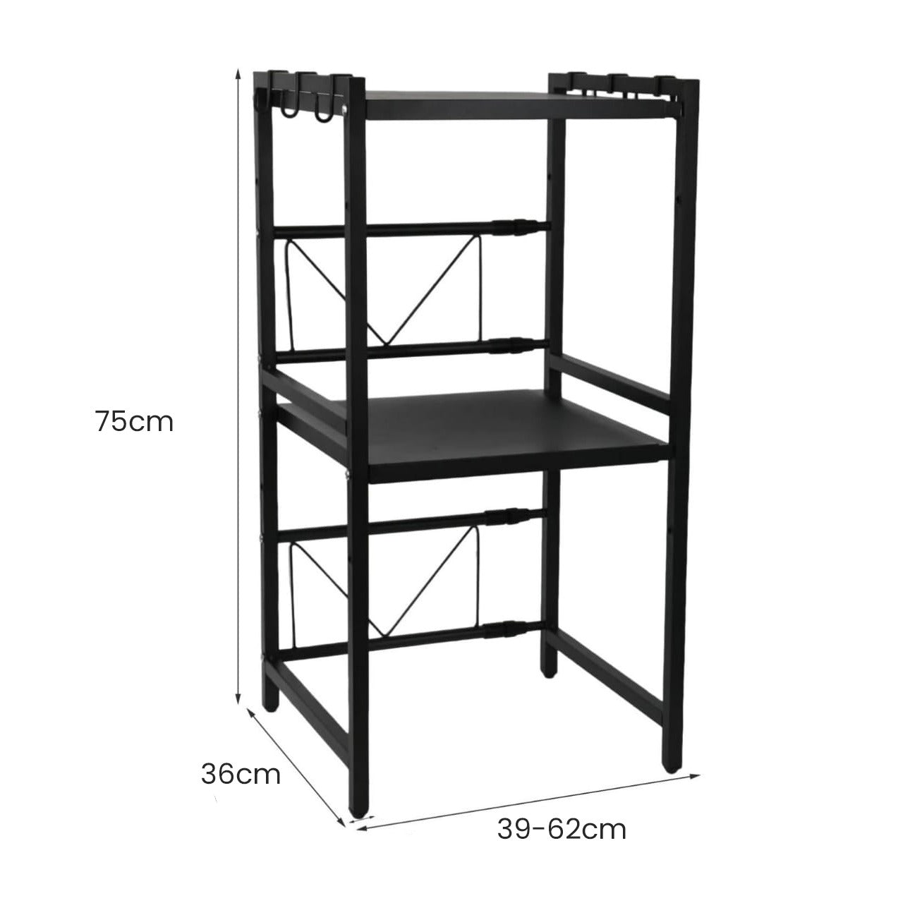 Multipurpose Storage Organizer Stand, Expandable Microwave Oven Rack Shelf