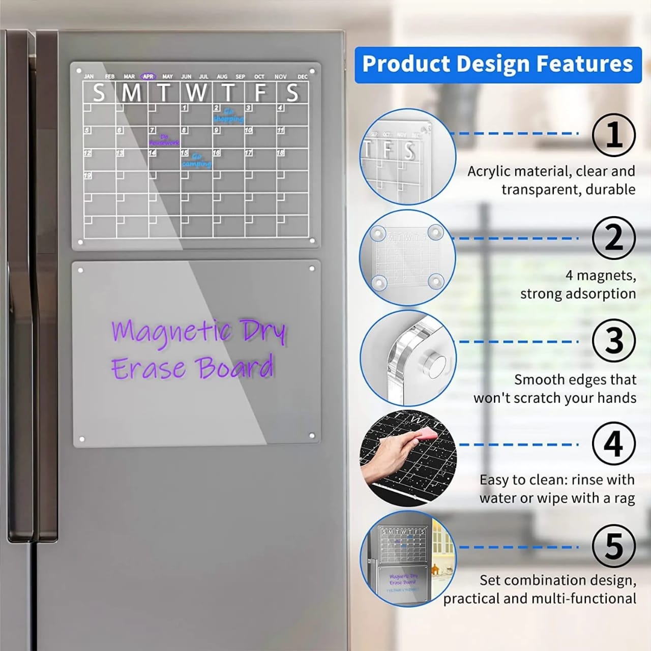 Magnetic Weekly Planner Calendar Sticker for Fridge, Memo Board, Weekly Planner Notice Board