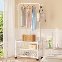 Multifunctional Cloth Rack with Shoe Stand, Garment Hanger, Coat and Hat Rack