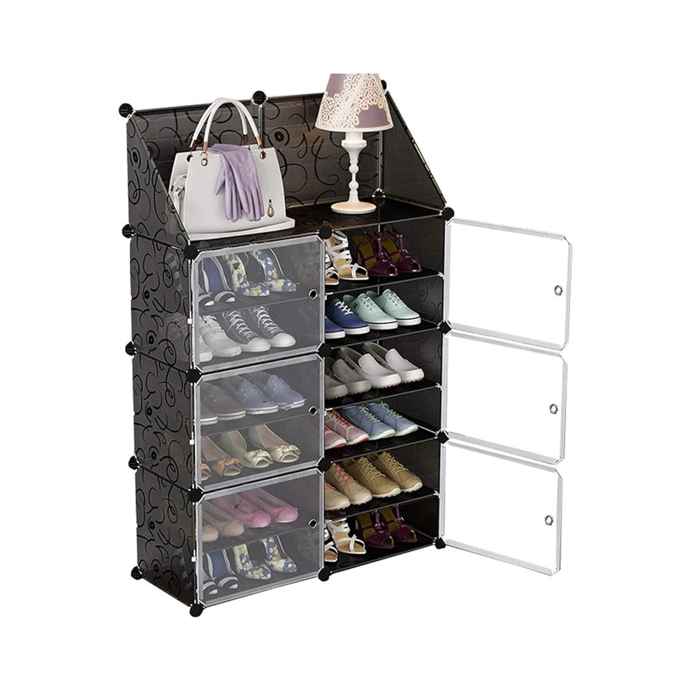 Shoe Storage Cabinet, Plastic Shoe Rack Organizer Shelf