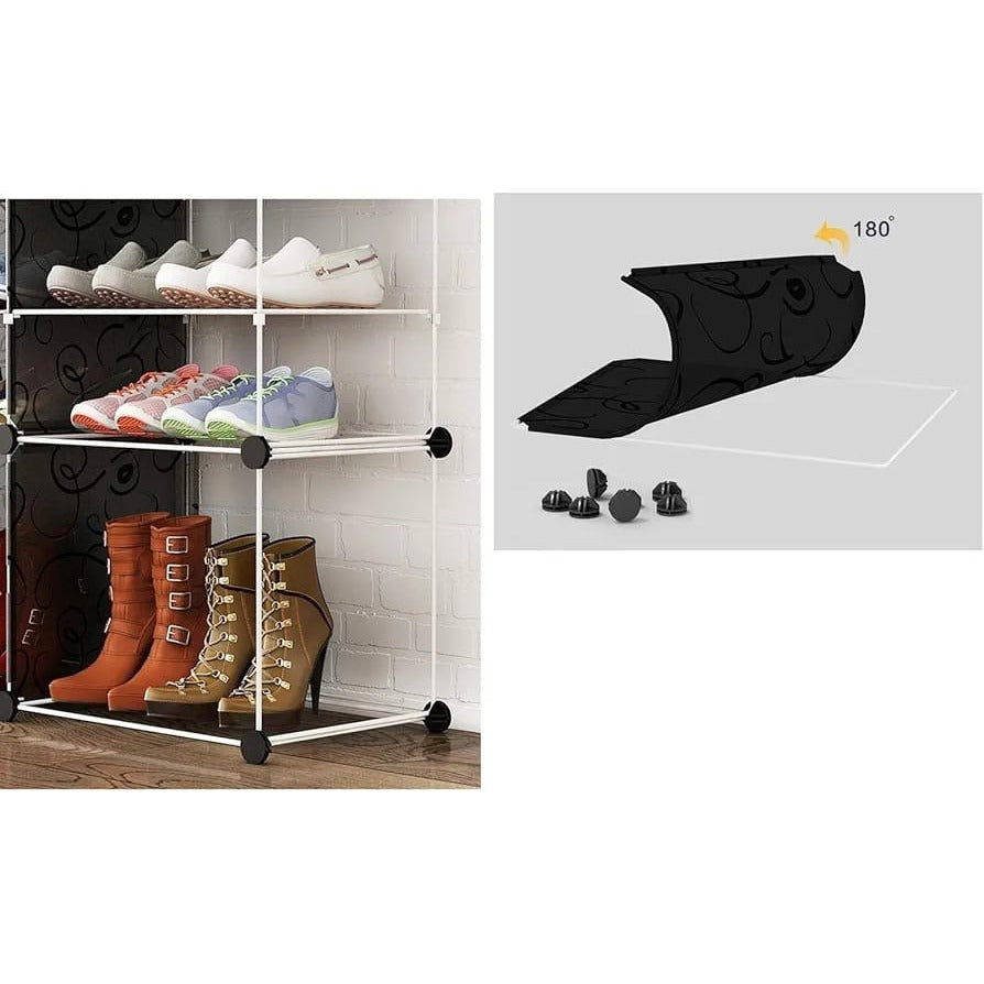 Shoe Storage Cabinet, Plastic Shoe Rack Organizer Shelf