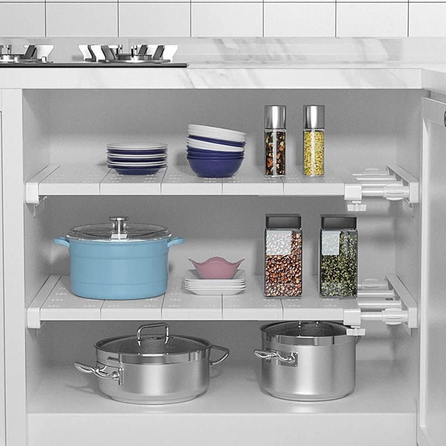 Expandable Closet Tension Shelf Divider - Adjustable Compartment Layered Partition