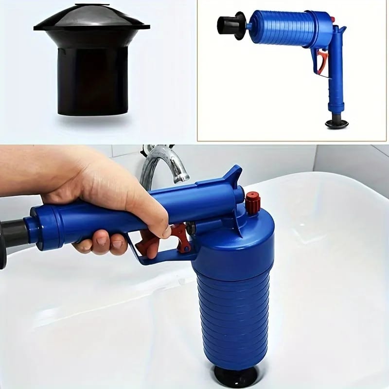 Air Drain Blaster, High Pressure Toilet Plunger, Toilet Clog Remover, Drain Cleaning Gun With Handy Pistol for Kitchen, Bathroom