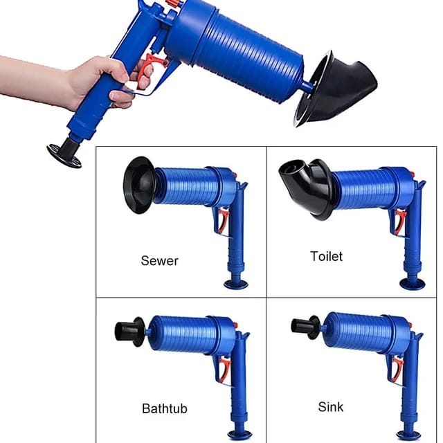 Air Drain Blaster, High Pressure Toilet Plunger, Toilet Clog Remover, Drain Cleaning Gun With Handy Pistol for Kitchen, Bathroom