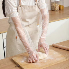 Household Cleaning Gloves, Disposable  Anti- Slip Wear Long Sleeve Glove, Oil-proof, 10 Pcs Waterproof Dishwashing Gloves