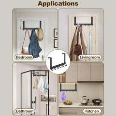 Over Door Hooks, Hanging Door Hooks, Coat Hanger with 6 Hooks