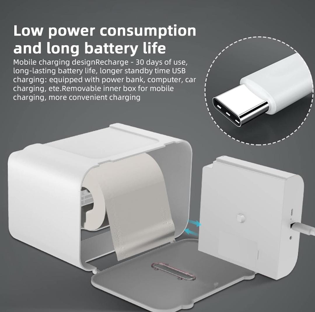 Automatic Tissue Dispenser Box, Smart Sensor Wall Mounted Toilet Paper Dispenser