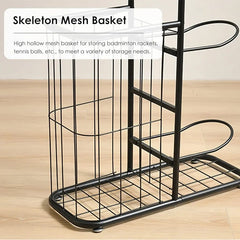 Ball Storage Rack, Basketball Football Volleyball Badminton Racket Storage Stand, Sports Accessories Holder